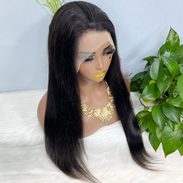 13x4 Transparent Lace Wig Straight Natural Color Virgin Human Hair Wigs - Image 2