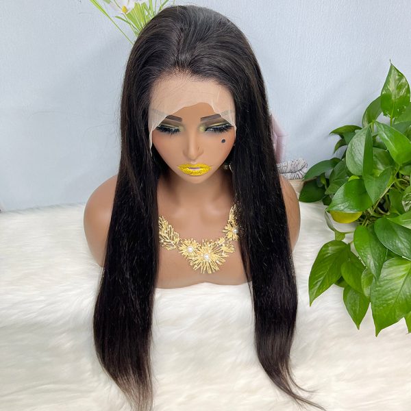 13x4 Transparent Lace Wig Straight Natural Color Virgin Human Hair Wigs - Image 5