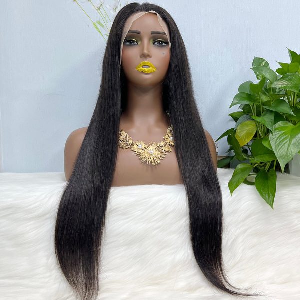 13x4 Transparent Lace Wig Straight Natural Color Virgin Human Hair Wigs - Image 3