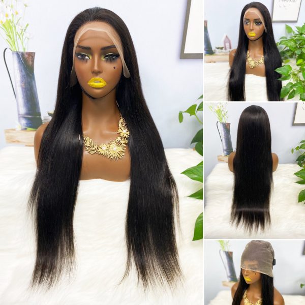 13x4 Transparent Lace Wig Straight Natural Color Virgin Human Hair Wigs - Image 6