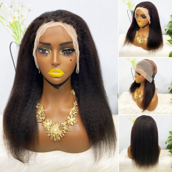 13x4 Transparent Lace Wig  Kinky Straight Natural Color Virgin Human Hair Wigs - Image 5
