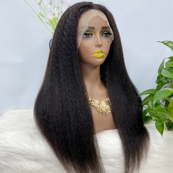 13x4 Transparent Lace Wig  Kinky Straight Natural Color Virgin Human Hair Wigs