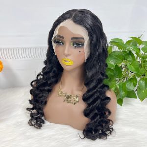 13x4 Transparent Lace Wig Loose Wave Natural Color Virgin Human Hair Wigs