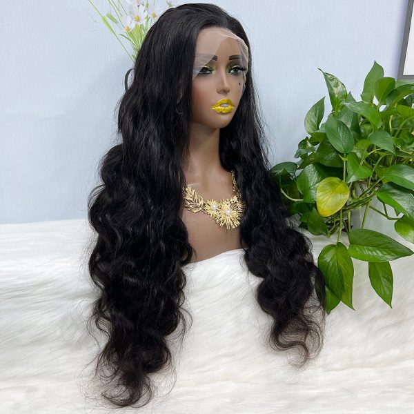 13x4 Transparent Lace Wig Body Wave Natural Color Virgin Human Hair Wigs - Image 2