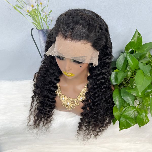 13x4 Transparent Lace Wig Deep Wave Natural Color Virgin Human Hair Wigs - Image 11