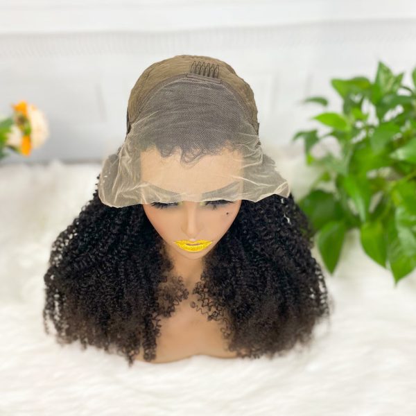 13x4 Transparent Lace Wig  Kinky Curly Natural Color Virgin Human Hair Wigs - Image 5