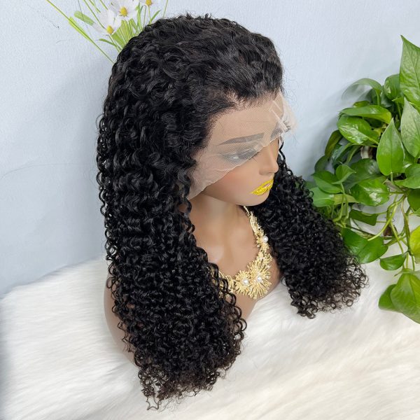 13x4 Transparent Lace Wig Jerry Curl Natural Color Virgin Human Hair Wigs - Image 2
