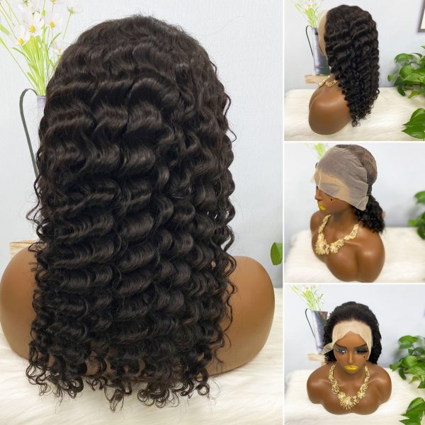 13x4 Transparent Lace Wig Deep Wave Natural Color Virgin Human Hair Wigs - Image 14