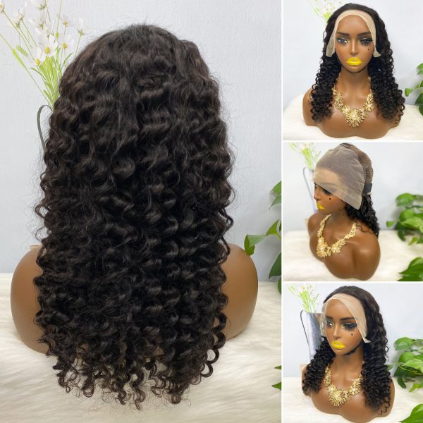 13x4 Transparent Lace Wig Deep Wave Natural Color Virgin Human Hair Wigs - Image 5