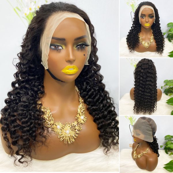 13x4 Transparent Lace Wig Deep Wave Natural Color Virgin Human Hair Wigs - Image 8