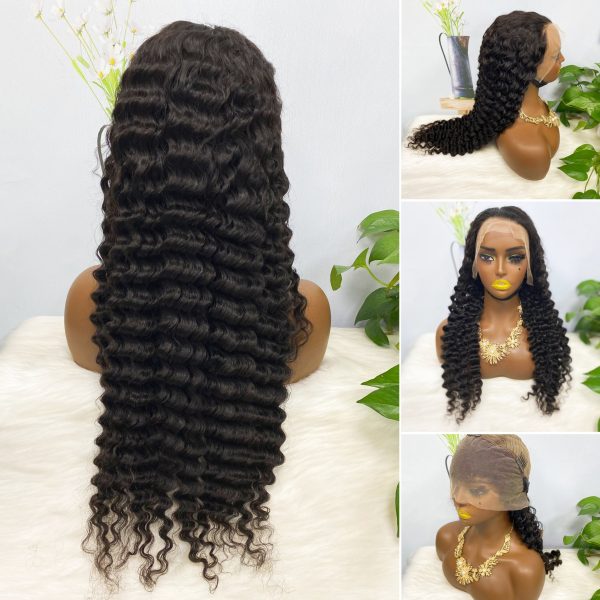 13x4 Transparent Lace Wig Deep Wave Natural Color Virgin Human Hair Wigs - Image 10